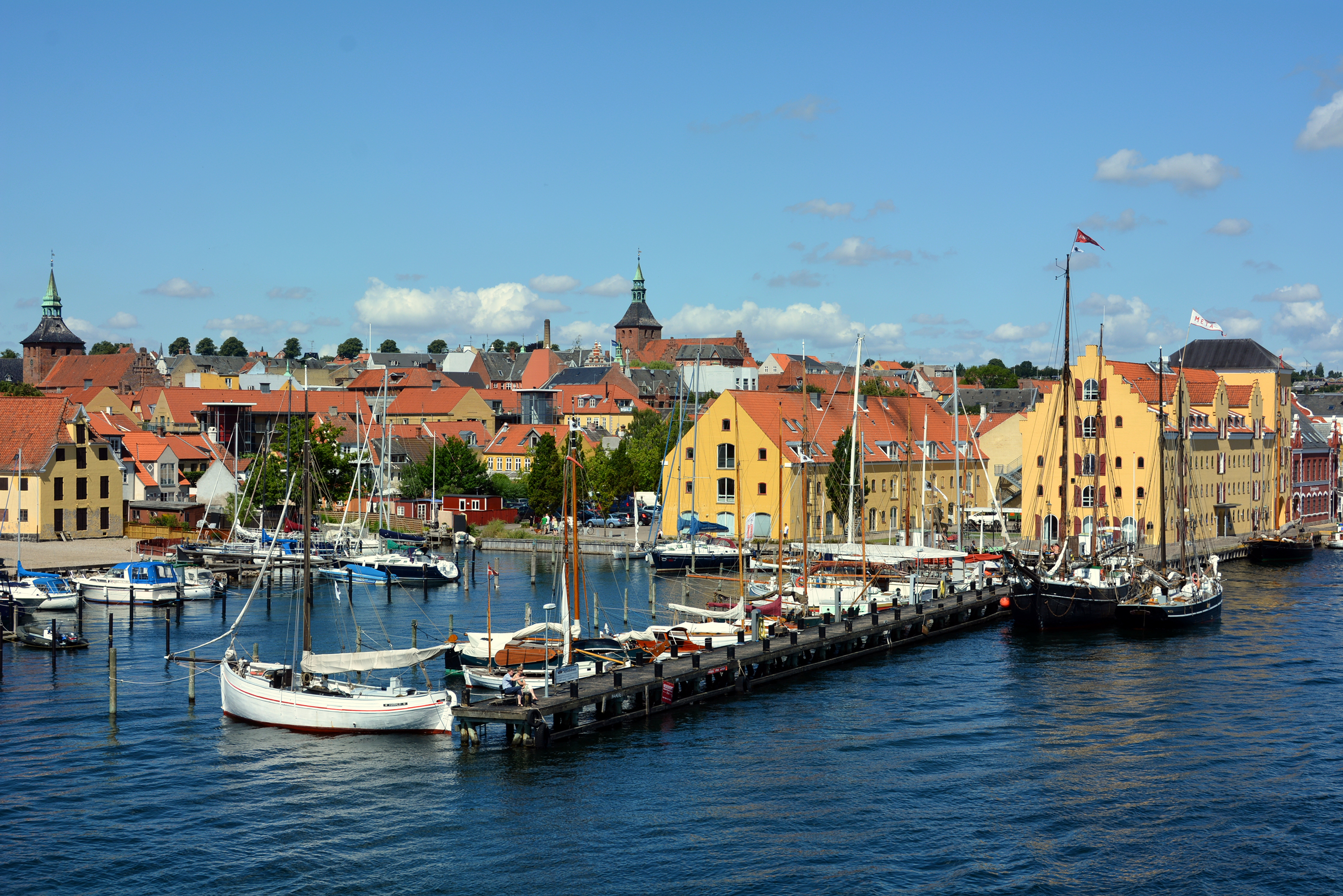 Svendborg Harbour And The Wooden Ships Bridge Seen From The Aeroe Erry 3000Px 72Dpi